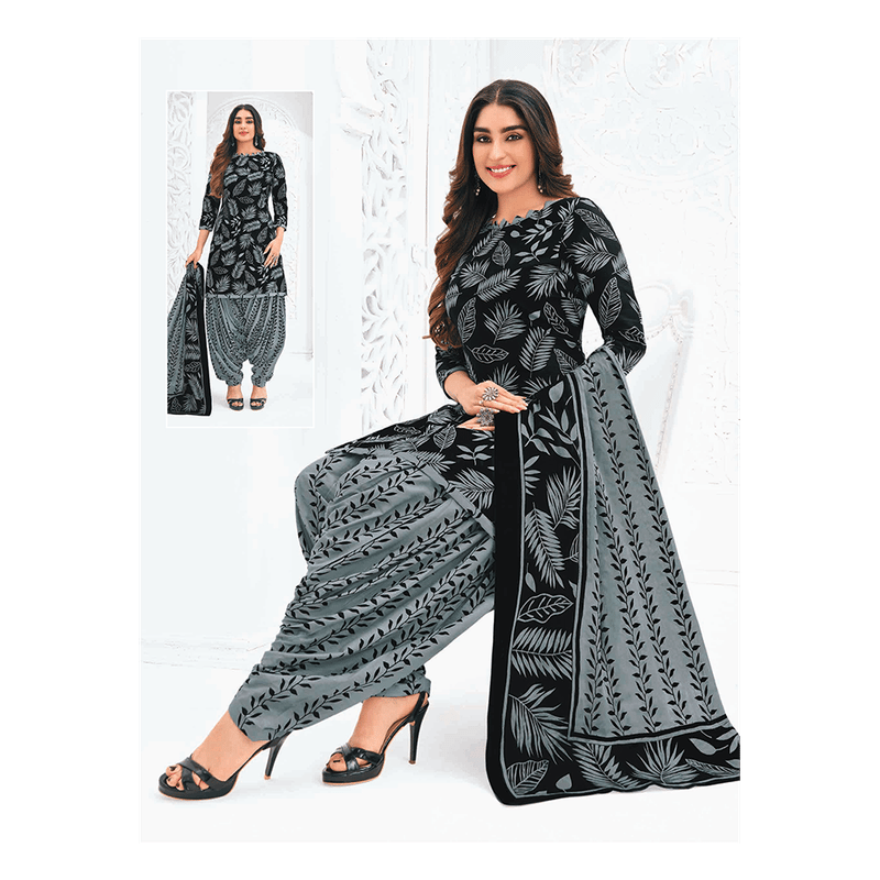 Pranjul 100% Cotton Printed Patiyala Dress Material (Unstitched)