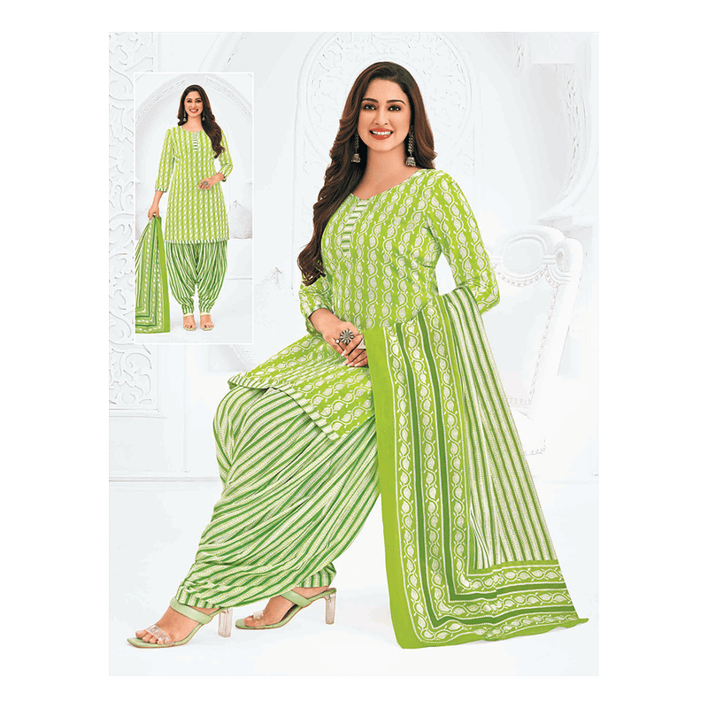 Pranjul 100% Cotton Printed Patiyala Dress Material (Unstitched)