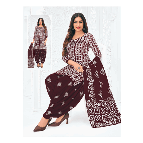 Pranjul 100% Cotton Printed Patiyala Dress Material (Unstitched)