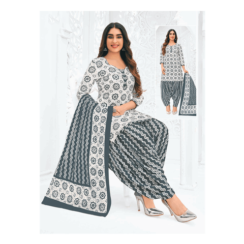 Pranjul 100% Cotton Printed Patiyala Dress Material (Unstitched)