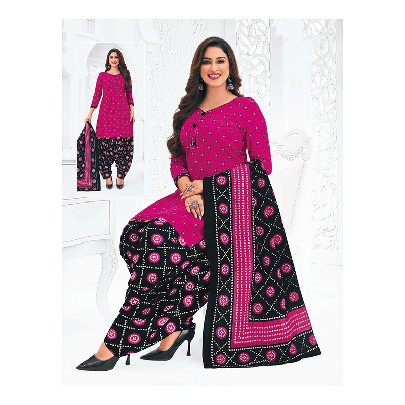 Pranjul 100% Cotton Printed Patiyala Dress Material (Unstitched)