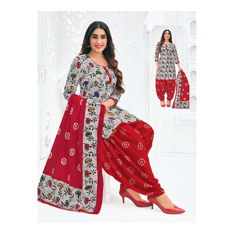 Pranjul 100% Cotton Printed Patiyala Dress Material (Unstitched)