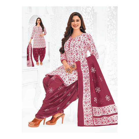 Pranjul 100% Cotton Printed Patiyala Dress Material (Unstitched)