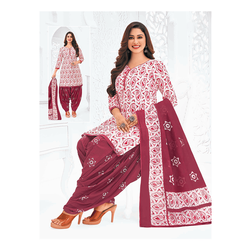 Pranjul 100% Cotton Printed Patiyala Dress Material (Unstitched)