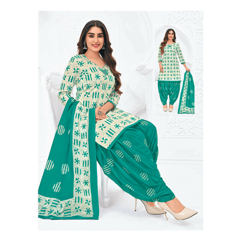 Pranjul 100% Cotton Printed Patiyala Dress Material (Unstitched)