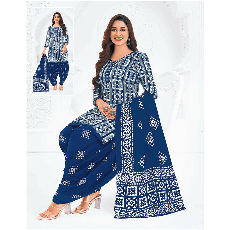 Pranjul 100% Cotton Printed Patiyala Dress Material (Unstitched)