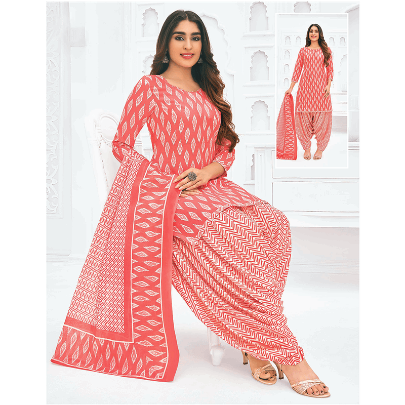 Pranjul 100% Cotton Printed Patiyala Dress Material (Unstitched)