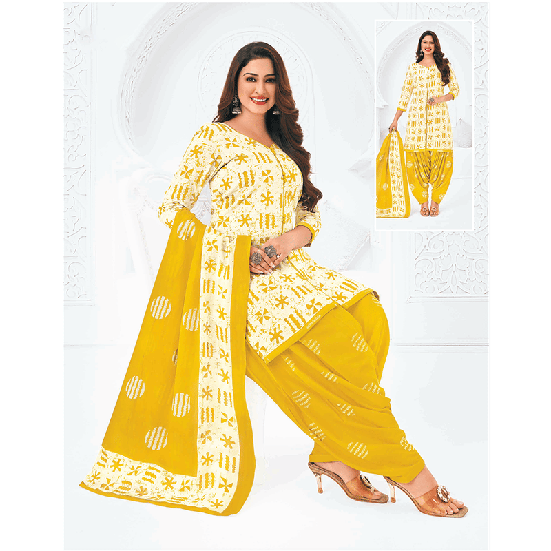 Pranjul 100% Cotton Printed Patiyala Dress Material (Unstitched)