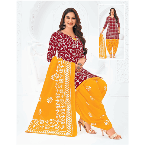 Pranjul 100% Cotton Printed Patiyala Dress Material (Unstitched)