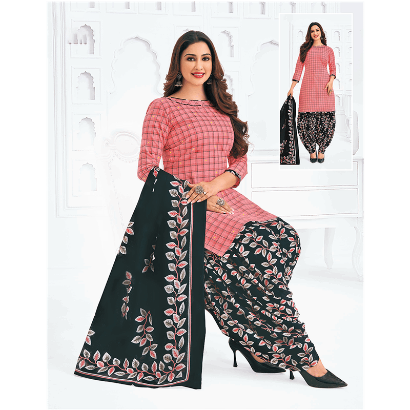 Pranjul 100% Cotton Printed Patiyala Dress Material (Unstitched)