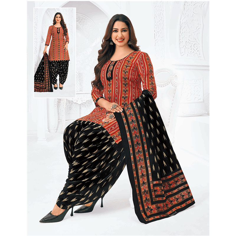 Pranjul 100% Cotton Printed Patiyala Dress Material (Unstitched)