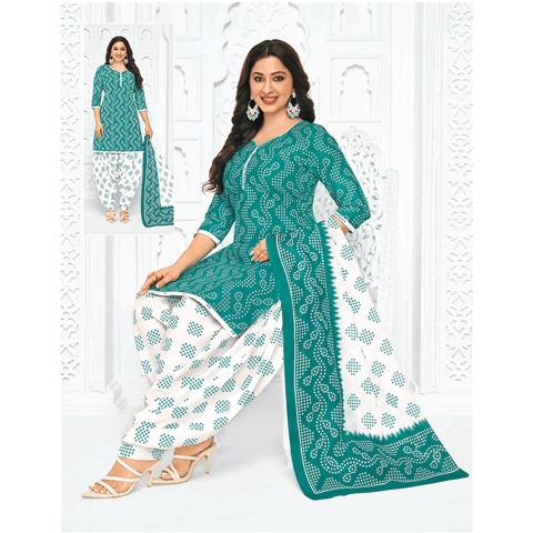 Pranjul 100% Cotton Printed Patiyala Dress Material (Unstitched)