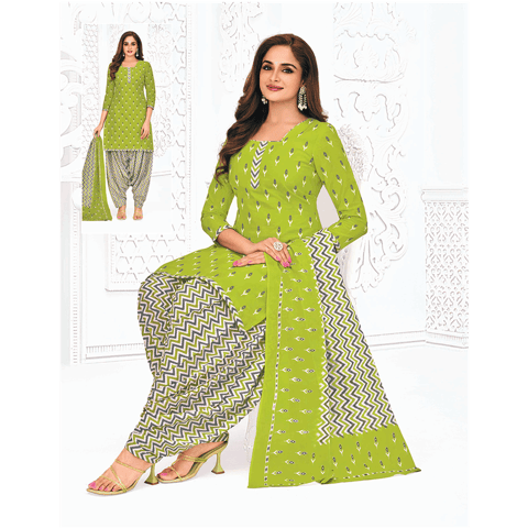 Pranjul 100% Cotton Printed Patiyala Dress Material (Unstitched)