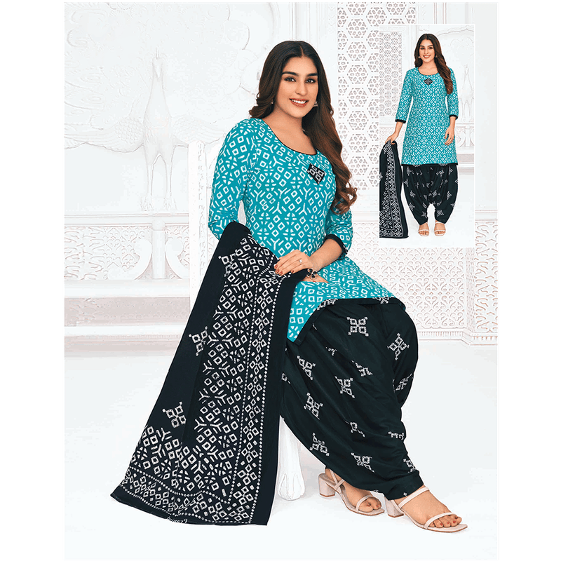 Pranjul 100% Cotton Printed Patiyala Dress Material (Unstitched)