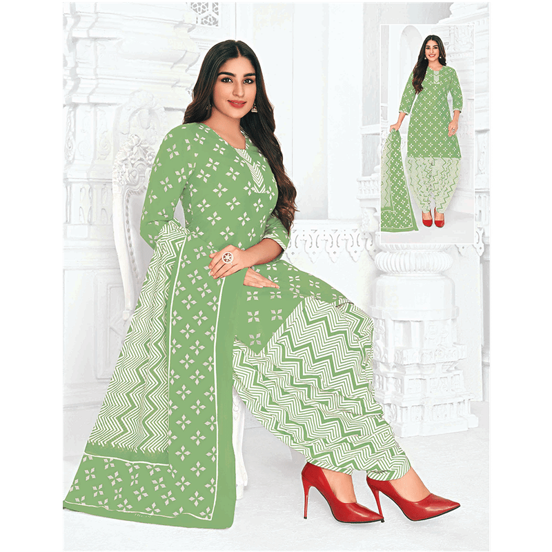 Pranjul 100% Cotton Printed Patiyala Dress Material (Unstitched)