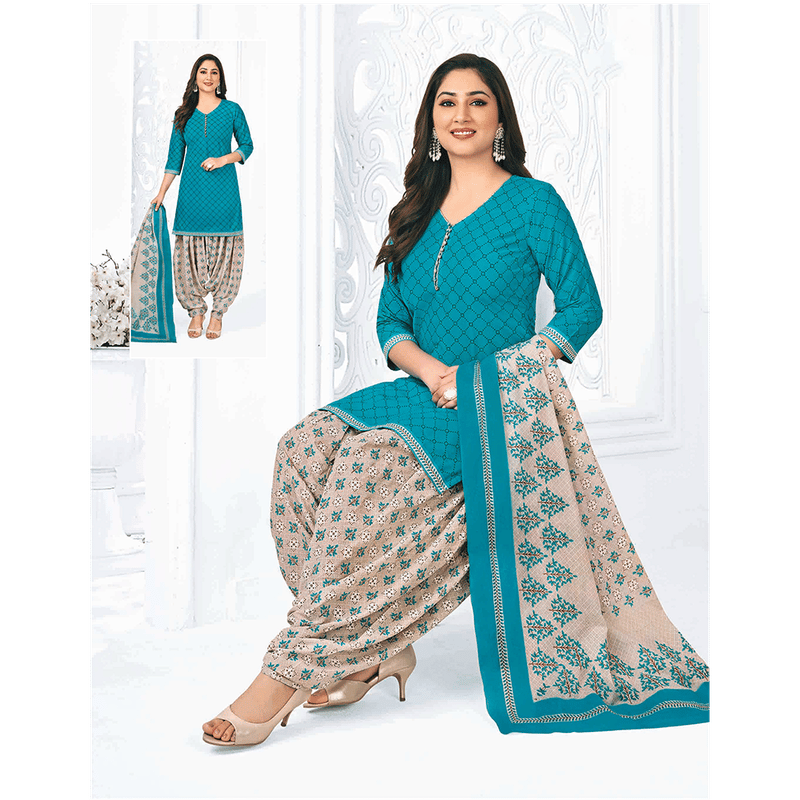 Pranjul 100% Cotton Printed Patiyala Ready Made Stitched Salwar Suits