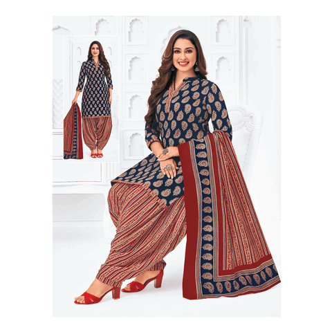 Pranjul 100% Cotton Printed Patiyala Ready Made Stitched Salwar Suits