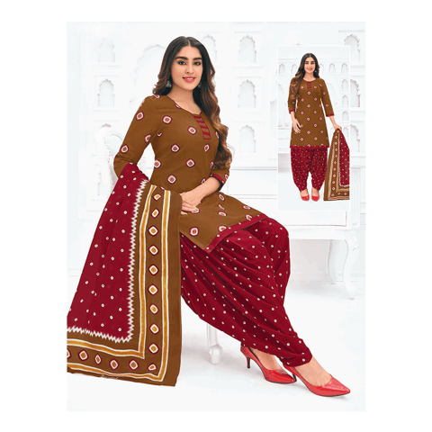 Pranjul 100% Cotton Printed Patiyala Ready Made Stitched Salwar Suits