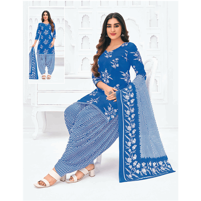 Pranjul 100% Cotton Printed Patiyala Ready Made Stitched Salwar Suits