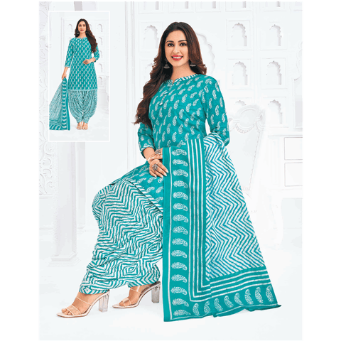 Pranjul 100% Cotton Printed Patiyala Ready Made Stitched Salwar Suits