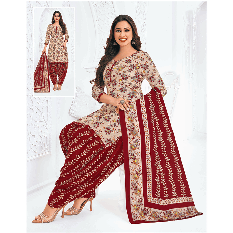 Pranjul 100% Cotton Printed Patiyala Ready Made Stitched Salwar Suits