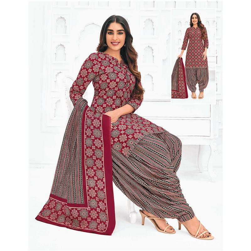 Pranjul 100% Cotton Printed Patiyala Ready Made Stitched Salwar Suits