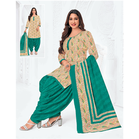 Pranjul 100% Cotton Printed Patiyala Ready Made Stitched Salwar Suits