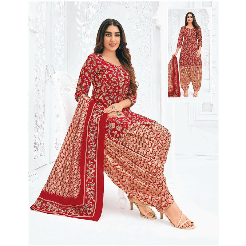 Pranjul 100% Cotton Printed Patiyala Ready Made Stitched Salwar Suits