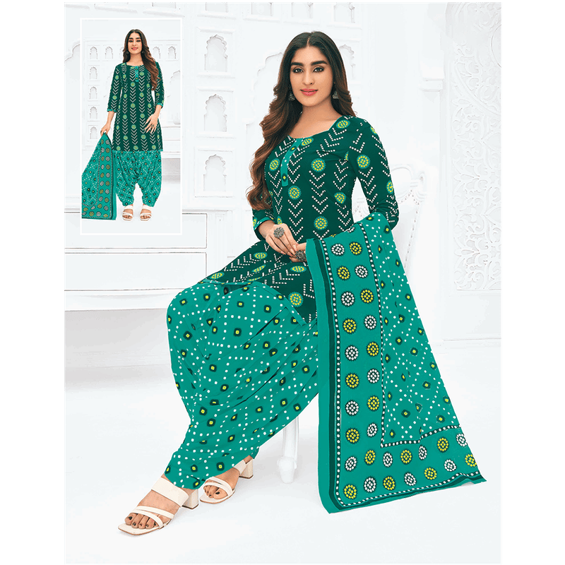 Pranjul 100% Cotton Printed Patiyala Ready Made Stitched Salwar Suits