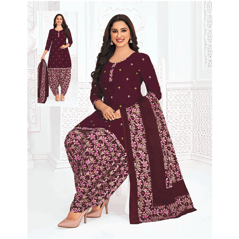 Pranjul 100% Cotton Printed Patiyala Ready Made Stitched Salwar Suits