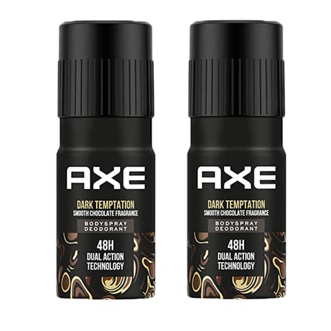 Axe Dark Temptation 48H Dual Action Deodorant Body Spray For Men (150ml)(Pack of 2)