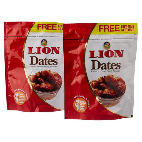 Lion  Seeded Dates Pouch Buy 1 Get 1 (2 x 500g)