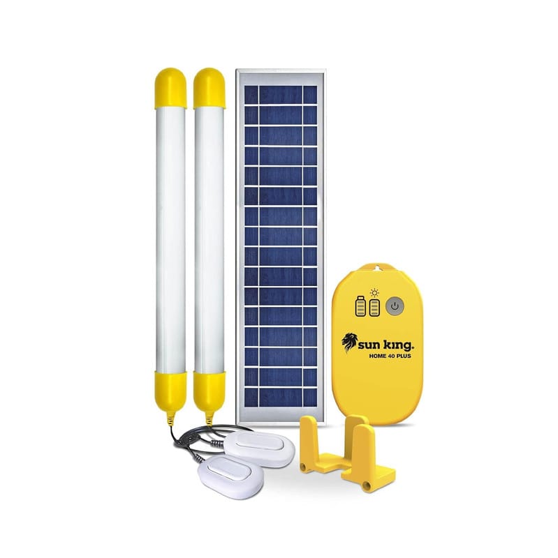 Sun King Home 40 Plus Solar Home Light with 2 Tube Lights with 5.5 W Solar Panel and Advanced Battery Control Unit