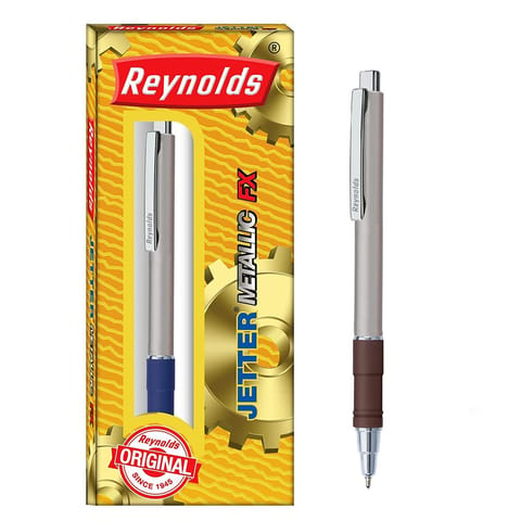 Reynolds Jetter Metallic FX 0.7mm Premium Blue Ball Pen - Pack of 5
