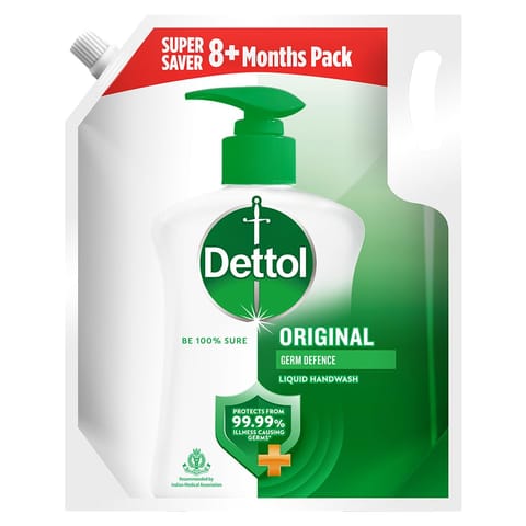 Dettol Liquid Handwash Refill - Original Hand Wash- 1500ml | Germ Defence Formula | 10x Better Germ Protection