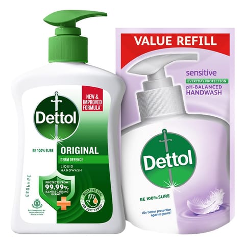 Dettol Liquid Handwash (Original) - 200 ml with Free Liquid Handwash - 175 ml (Any Variant)