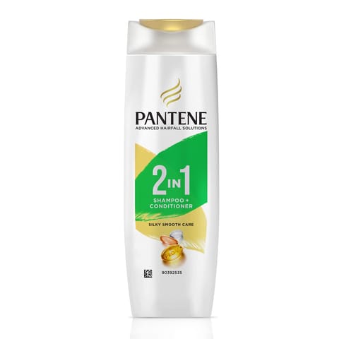 Pantene Advanced Hairfall Solution, 2in1 Anti-Hairfall Silky Smooth Shampoo & Conditioner for Women, 200ML