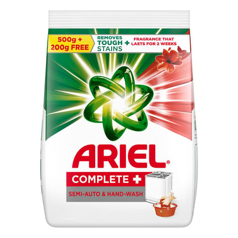 Ariel Complete Detergent Powder 500g with Free Detergent Powder - 200 g