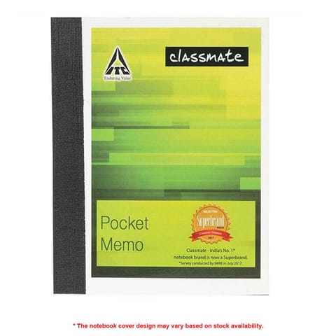 Classmate Pocket Book and Reminder Pad Pocket Memo Single Line, Spine Taped, 10cm x 8.2cm