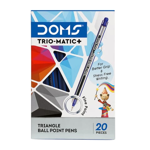 DOMS Ball Point Pen Trio-Matic+ Pack of 20