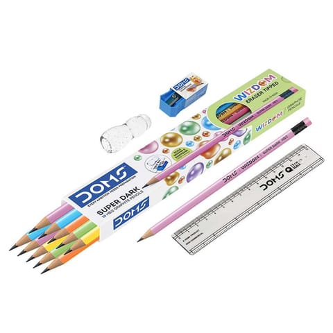 DOMS Graphite Pencil Wizdom Eraser Tipped Pencils