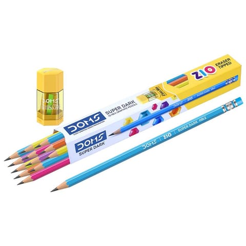 DOMS Graphite Pencil Zio Eraser Tipped Pencils