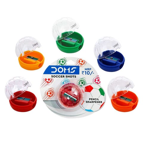 DOMS Soccer Shot Pencil Sharpeners 1 N. Sharpener (Assorted Colours)