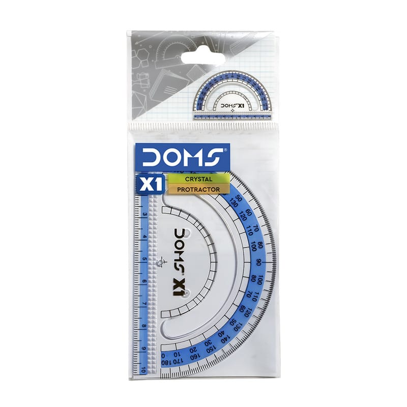 DOMS  X1 Crystal Protractor Pack of 10