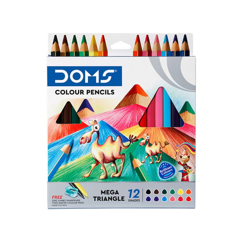 DOMS Mega Triangle Colour Pencils