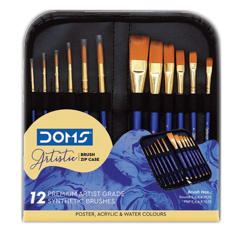 DOMS Artistic Brush Zip Case - 12 Brushes