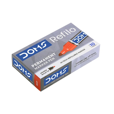 DOMS Refilo Permanent Markers Pen - Pack of 10