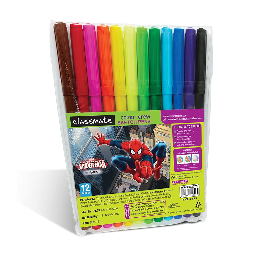 Classmate Colour Crew Sketch Pens (12 Shades)