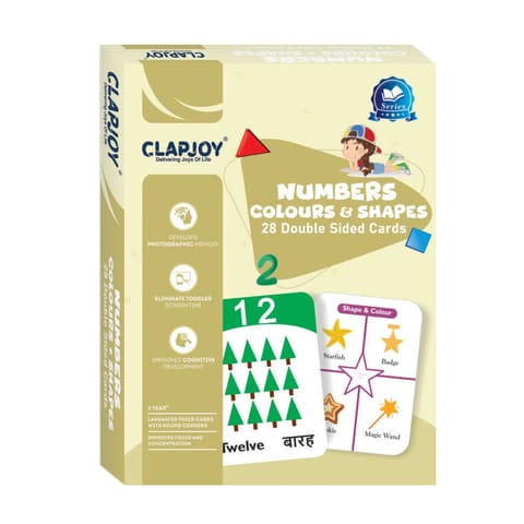 Clapjoy Double Sided NUMBERS Flash Cards for Kids Educational Learning Material| Early Learning Cards for Kids|Return Gift for Kids Ages 2-6 Years Old Boys & Girls (Numbers)