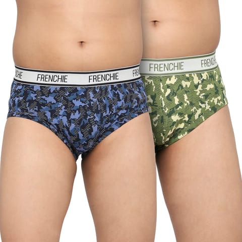 Frenchie U19 Teenagers Cotton Brief Navy And Green - Pack Of 2